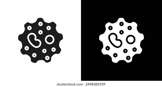 Microorganism icon flat line symbol set.