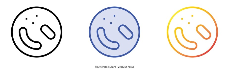 Microorganism icon. Linear, Blue Fill and Gradient Style Design Isolated On White Background