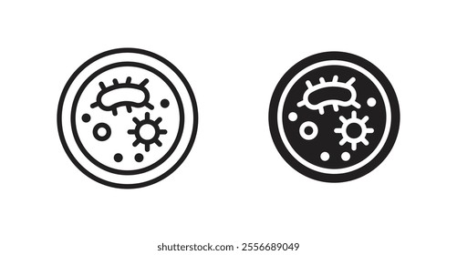 Microorganism icon set in Thin line black color.