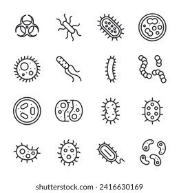 Microorganism icon set vector illustration