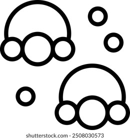 Symbol für Mikroorganismen. Dünnes lineares Design einzeln auf weißem Hintergrund