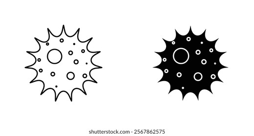 Microorganism icons collection in Filled flat and thin line style.
