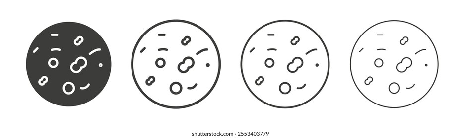 Microorganism icons collection. vector set in black color