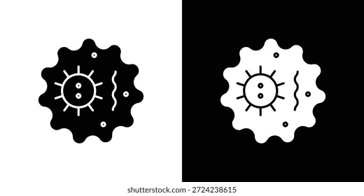 Concepto de Vector plano de iconos de microorganismos. Ilustraciones en blanco y negro
