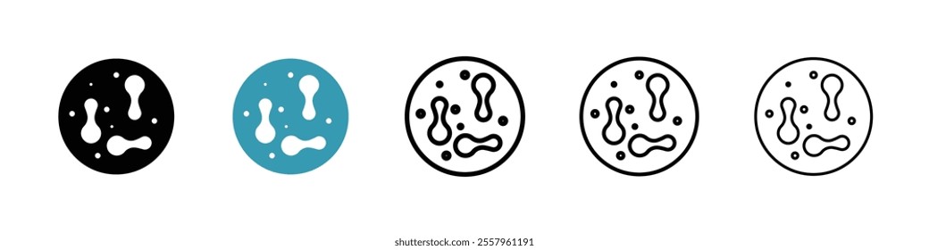 Microorganism icons pack in black and blue.