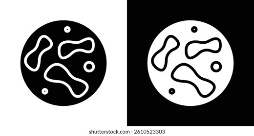 Microorganism icons vector set in solid flat style