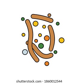 icono de la línea de microorganismos. elemento de iconos de ilustración del virus de la bacteria. los símbolos de signos pueden utilizarse para el logotipo web aplicación móvil UI
