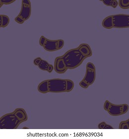 Patrón de microorganismos sin foco. Organismos de Biología de Bacterias Peligrosas. Enfermedad del microorganismo causante de la Ilustración del vector plano. Control y fondo antiséptico.  Ilustración bacteriana.