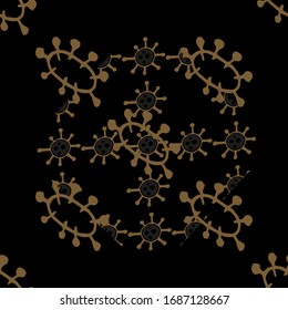 Microorganism Seamless Pattern. Minimal Bacteria Biology Organisms. Cell cancer, microbe, virus. Flat Vector Illustration Backdrop. Antiviral in hospital Backdrop.  Bacteria Illustration.