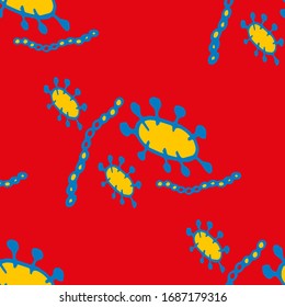 Microorganism Seamless Vector. Minimal Virus Infection Microorganism disease causing Abstract molecule Background. Disinfectant anti mold Backdrop.  Virus Illustration.