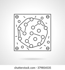 Microorganism sign. Microbe button. Science research and education. Healthcare concept. Flat line style single vector icon. Element for web design, business, mobile app. 