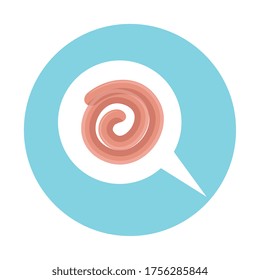 microorganism in speech bubble isolated icon vector illustration design
