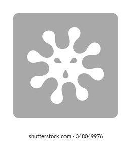 Microorganism vector icon. Style is flat rounded square button, white and silver colors, white background.
