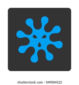 Microorganism vector icon. Style is flat rounded square button, blue and gray colors, white background.