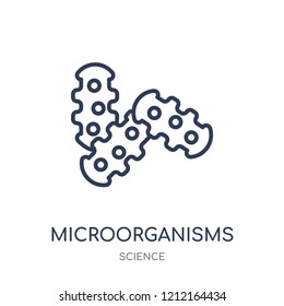 Microorganisms icon. Microorganisms linear symbol design from Science collection. Simple outline element vector illustration on white background.