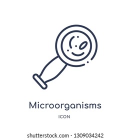microorganisms icon from science outline collection. Thin line microorganisms icon isolated on white background.