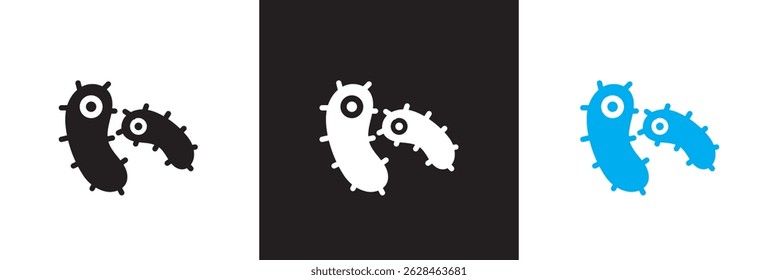 Microorganisms  icon. Vector illustration. isolated on white and black background. EPS 10