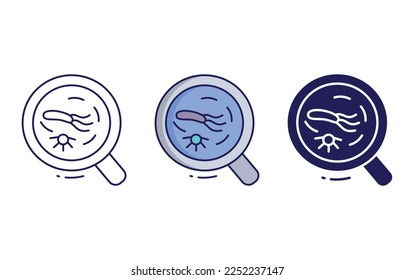 Microorganisms search icon vector illustration