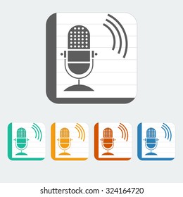 microphone 3 icon on the white background. Vector illustration.