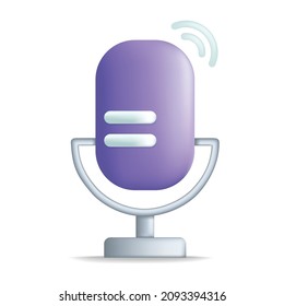 microphone 3d cartoon style vector illustration design.