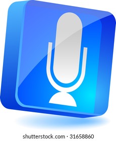 Microphone 3d icon. Vector illustration.