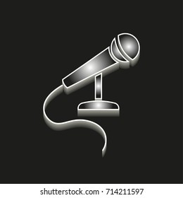 Microphone - 3d vector icons. Illustrations isolated on black background for graphic and web design.