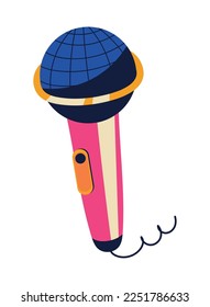 microphone 90s pop art icon isolated