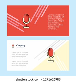 Microphone abstract corporate business banner template, horizontal advertising business banner.