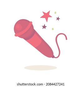 Microphone. Microphone abstract drawing. Singing inspiration concept. Cartoon style, hand drawn vector illustration. Part of set.