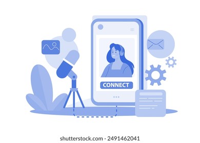 Microphone Access Illustration concept on white background