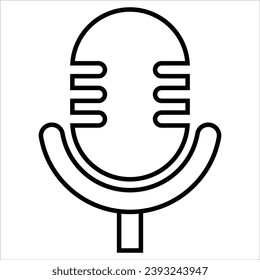 microphone , Alert, risk sign line icon