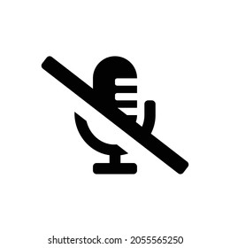 microphone alt slash Icon. Flat style design isolated on white background. Vector illustration