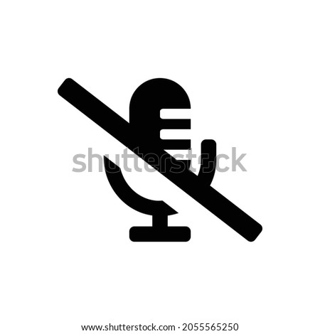 microphone alt slash Icon. Flat style design isolated on white background. Vector illustration