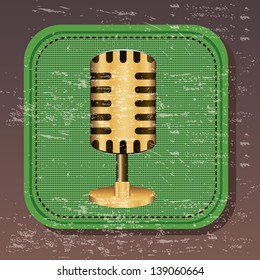 Microphone app over vintage background vector illustration
