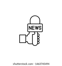 Microphone arm journalist vector icon illustration isolated vector sign symbol - NEWS icon vector black - Vector