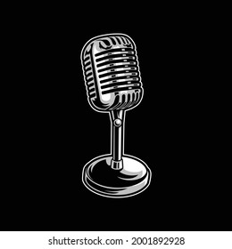 Microphone artwork illustration design logo