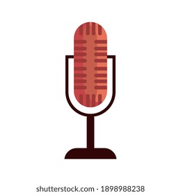 microphone audio device retro icon vector illustration design