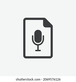 Microphone Audio File Document Flat Vector Icon