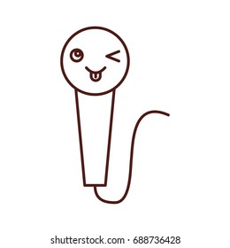 microphone audio kawaii character