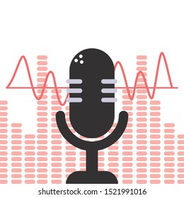 microphone audio music sound design vector illustration