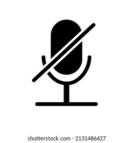 Icono de audio de micrófono silenciado aislado en fondo blanco. Ilustración vectorial. Icono de silenciar micrófono. Icono de micrófono retro. EPS10