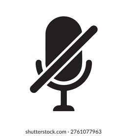 Microphone Audio Muted icon on white background