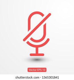 Microphone Audio Muted illustration. Mute Microphone icon. Retro microphone icon