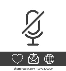 Microphone Audio Muted illustration. Mute Microphone icon. Retro microphone icon