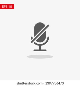 Microphone Audio Muted illustration. Mute Microphone icon. Retro microphone icon