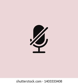 Microphone Audio Muted illustration. Mute Microphone icon. Retro microphone icon