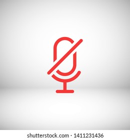 Microphone Audio Muted illustration. Mute Microphone icon. Retro microphone icon