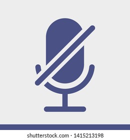 Microphone Audio Muted illustration. Mute Microphone icon. Retro microphone icon
