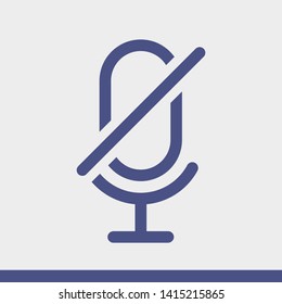Microphone Audio Muted illustration. Mute Microphone icon. Retro microphone icon