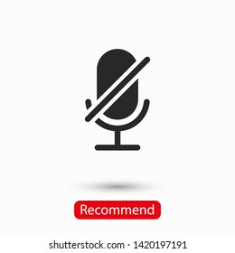 Microphone Audio Muted illustration. Mute Microphone icon. Retro microphone icon